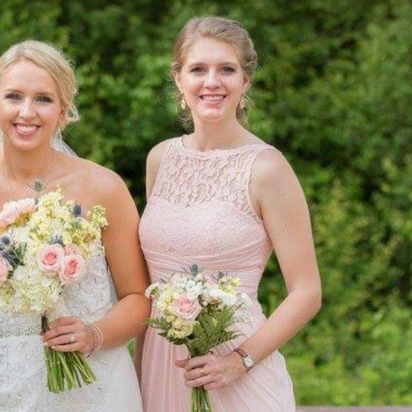 Light pink David's bridal bridesmaid gown. - Picture 5 of 5